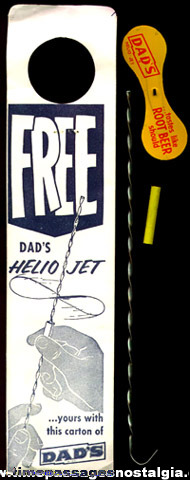 Old Lithographed Tin DAD’S Root Beer Advertising Premium Helicopter Toy