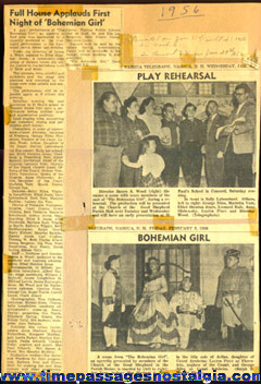 (7) 1956 Items For The Theatre Play: "THE BOHEMIAN GIRL"