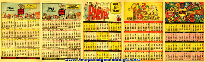 (5) Different Old HARVEY Comic / Cartoons Calendars