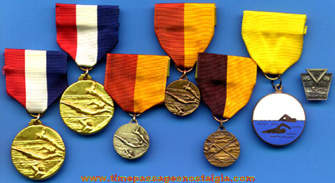 (7) Old Swimming Award / Medals