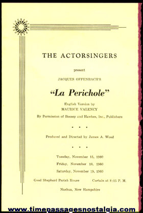 (3) 1960 Items For The Theatre Play: "LA PERICHOLE"