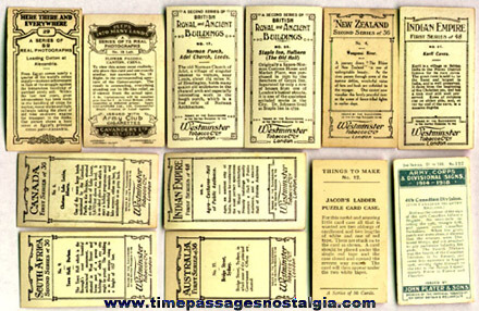 (12) Different Old Cigarette Or Tobacco Advertising Trading Cards