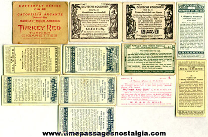 (12) Different Old Cigarette Or Tobacco Advertising Trading Cards