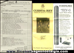 (12) 1984 Cuesta - Rey International Cigar Advertising Items