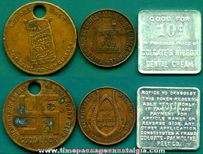 (3) Different Old Advertising Coins / Tokens