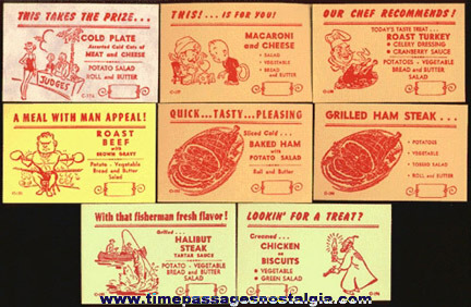 (26) Different Restaurant / Diner Menu Special Advertising Cards