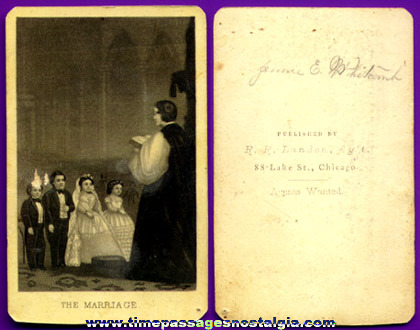 Old Midget Wedding Photo Card