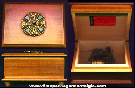 Nice Old Jeweled Wooden Swiss Music Box