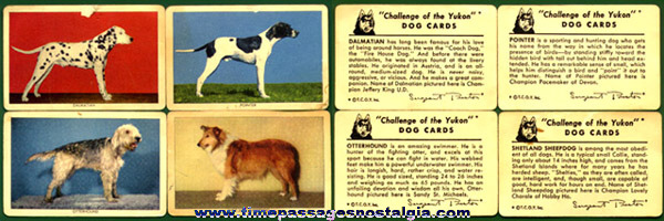 (4) 1949 Sergeant Preston / Quaker Oats Premium Dog Trading Cards