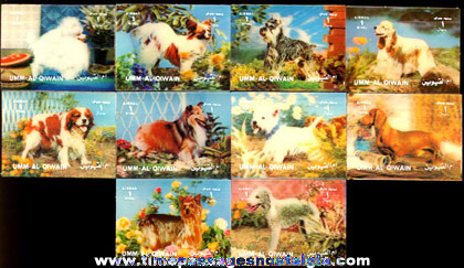 (10) Different Unused 3-D Dog Airmail Postage Stamps