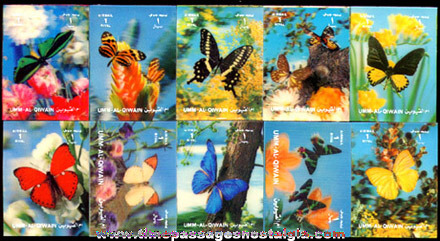 (10) Different Unused 3-D Butterfly Airmail Postage Stamps