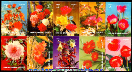 (10) Different Unused 3-D Flower Airmail Postage Stamps