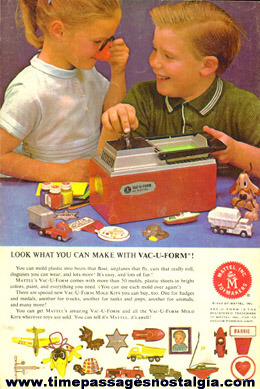 ©1964 Mattel Toymakers Vac-U-Form Novelty Toy Advertisement