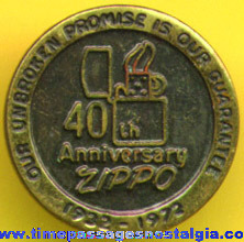 40th Anniversary Zippo Lighter Employee Pin