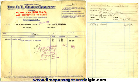 (2) Scarce 1926 D.L. Clark Company Advertising Invoices