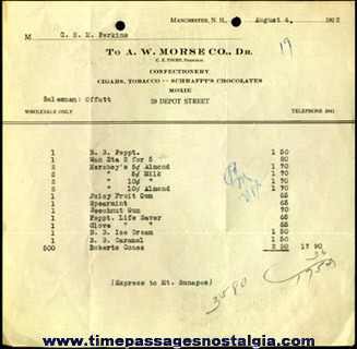 (3) 1910’s - 1920’s Confectionary Company Advertising Invoices