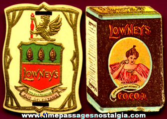 (2) Different Small Old Lowney’s Cocoa & Chocolate Advertising Paper Items