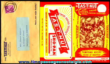 1950’s TAS-T-NUT Advertising Premium Recipe Booklet With Mailer