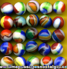 (25) Colorful Old Machine Made Marbles