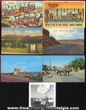 (6) Old Post Cards & (1) 1959 Photograph From Route 66