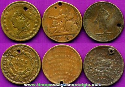 (3) Different 1800’s United States Hard Times Tokens
