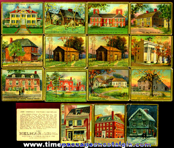 (16) Old Helmar Cigarettes Historic Homes Trading Cards