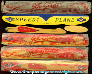 (4) Old Novelty Toy Glider Airplanes