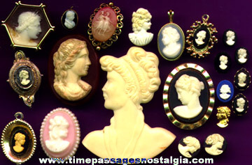 (21) Small Cameo Jewelry Items