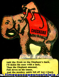 Early Checkers Popcorn Confection Elephant & Monkey Stand Up Tin Prize