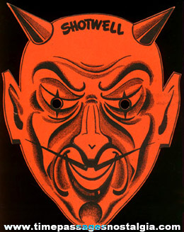 Old Shotwell Confections Advertising Premium Devil Halloween Mask