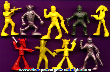 (9) 1953 Captain Video Cereal Prize Space Alien Figures