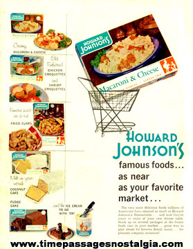 (16) Old Howard Johnson Restaurant Advertising items