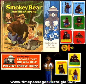 (14) Different Smokey Bear Character Items
