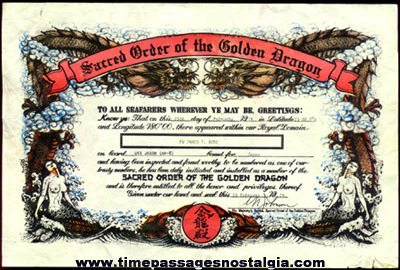 (2) Ornate Navy Certificates