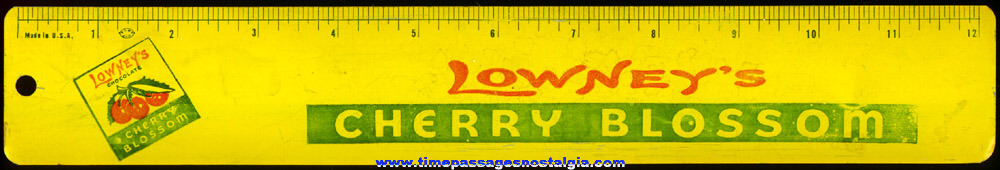 (4) Old Lowneys Candy Advertising Premium Tin Rulers