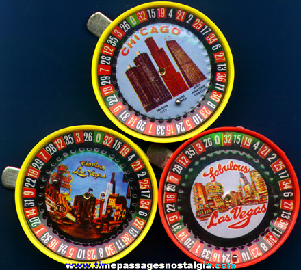 (3) Small Roulette Wheel Souvenir Games