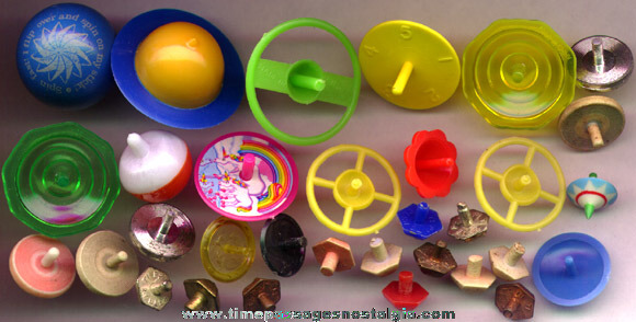 (32) Small Spinning Toy Tops