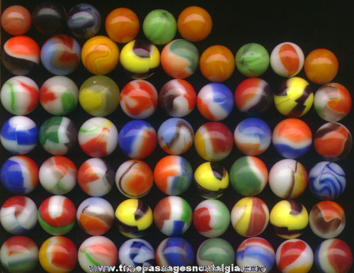 (60) Nice Colorful Old Machine Made Marbles