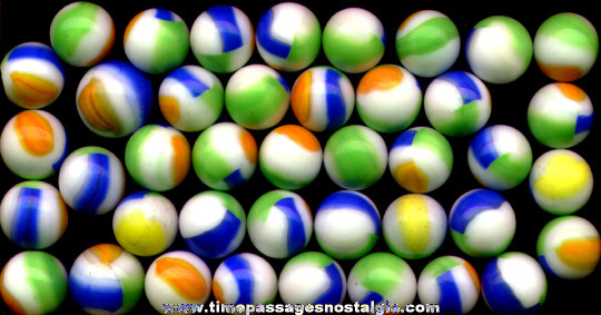 (41) Nice Colorful Old Machine Made Marbles