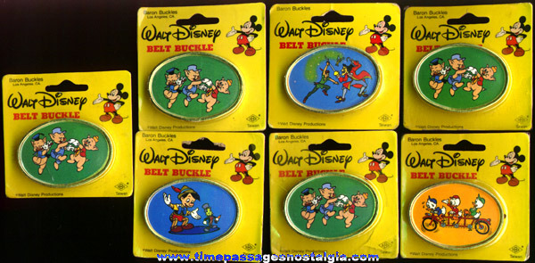 (7) Unopened Walt Disney Character Belt Buckles