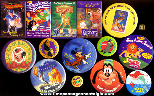 (15) Different Walt Disney Related Pin Back Buttons