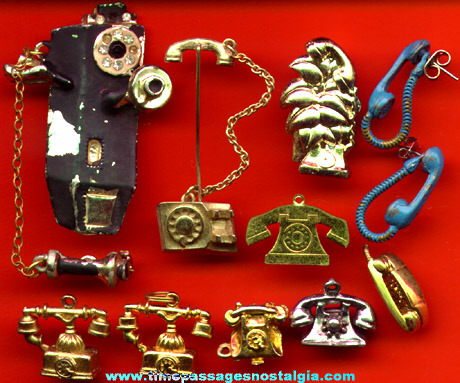 (10) Small Telephone Jewelry Items