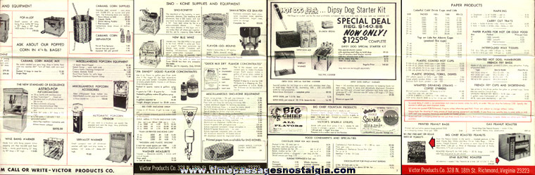 1967 Victor Products Company Concession Supply Catalog