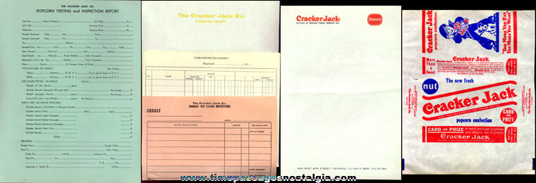 (6) Old Cracker Jack Paper items
