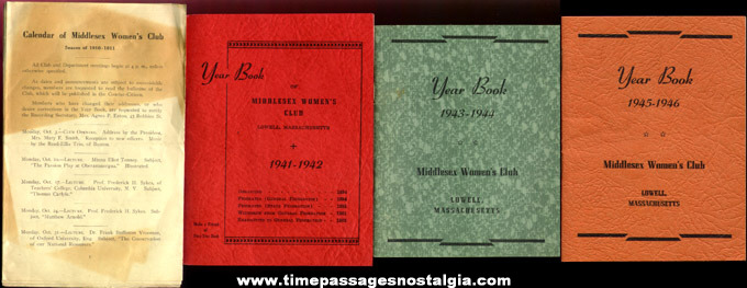 (4) Old Middlesex Women’s Club Booklets