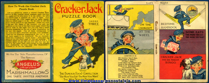 RARE 1917 Cracker Jack Premium / Prize Puzzle Book #3