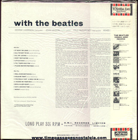 Unopened Mono Japanese Release "With The Beatles" Record Album