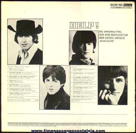 Old Stereo German Release "The Beatles - HELP!" Record Album