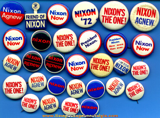 (30) Richard Nixon Political Pinback Buttons
