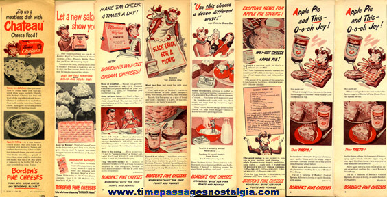 (13) 1940’s Borden Elsie Cow Magazine Advertisements